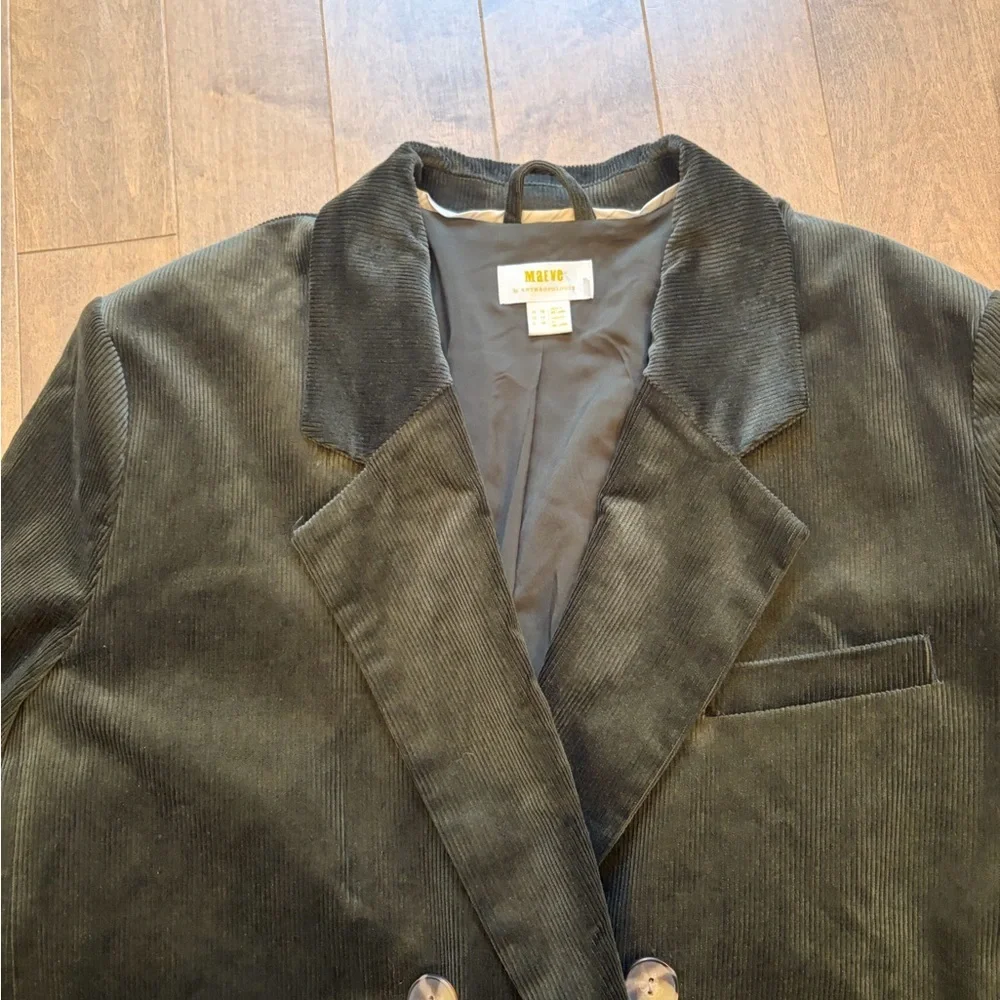 Maeve Dark Green Corduroy Blazer
